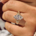 Flower Design Marquise Cut Diamond Ring In Vintage Style