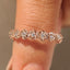 Round Diamond Nature Inspired Wedding Band in Flower Design