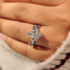 Nature Inspired Dutch Marquise Diamond Ring With Cluster Setting