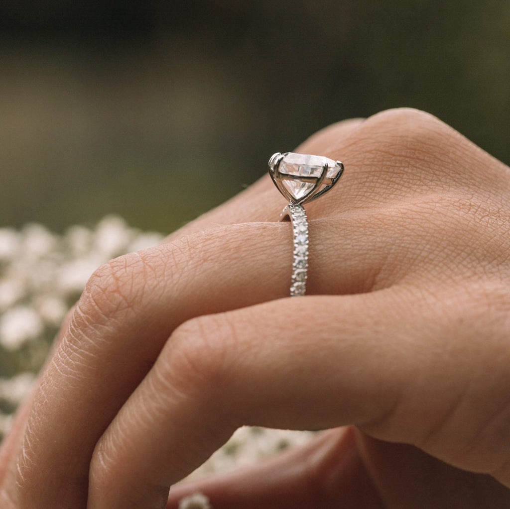 2.50 CT Heart Cut Moissanite Four Prongs Engagement Ring