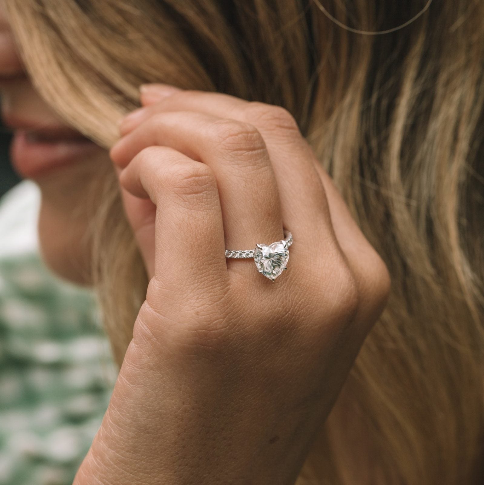 2.50 CT Heart Cut Moissanite Four Prongs Engagement Ring