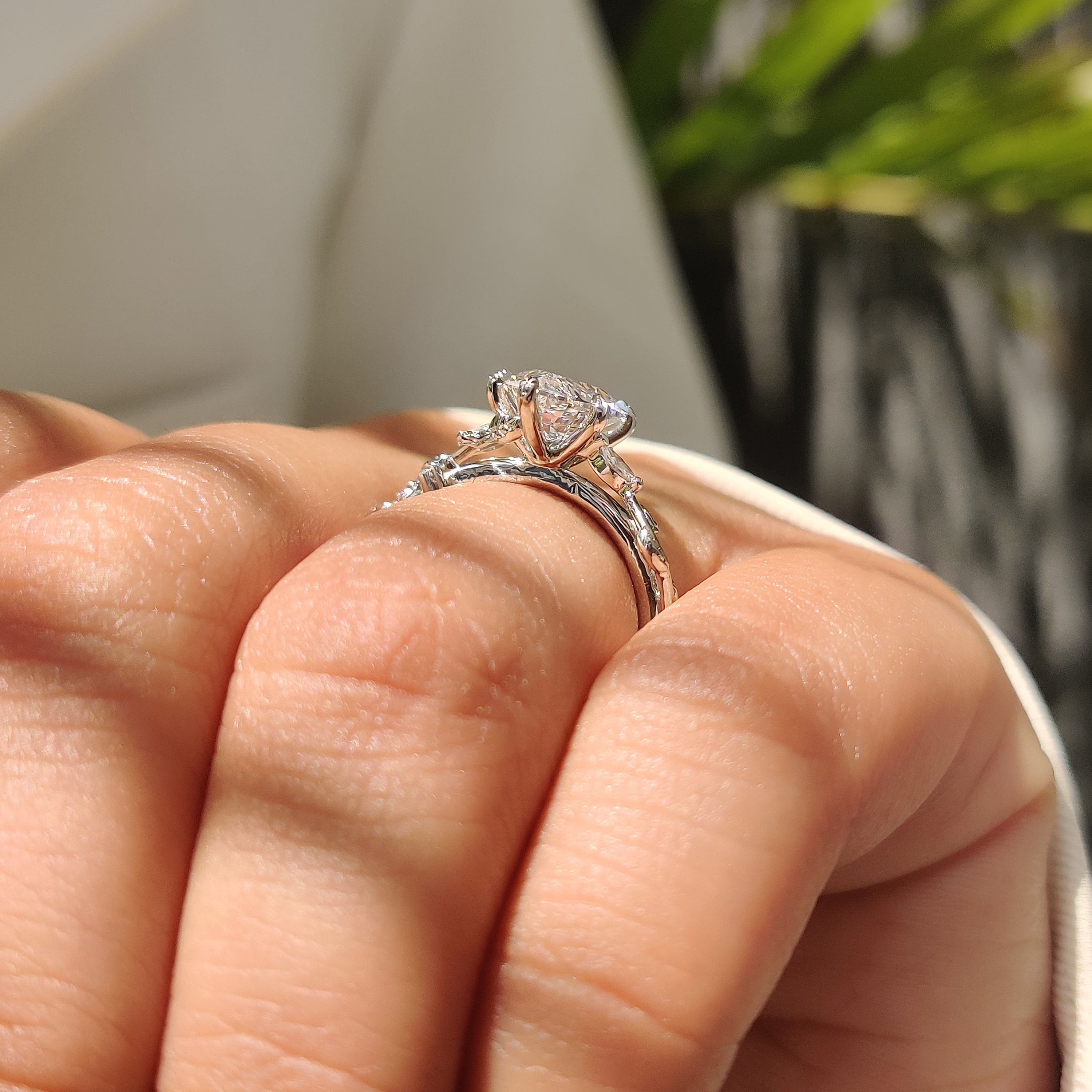 Dutch Marquise Cut Engagement Ring in Nature Inspired Style