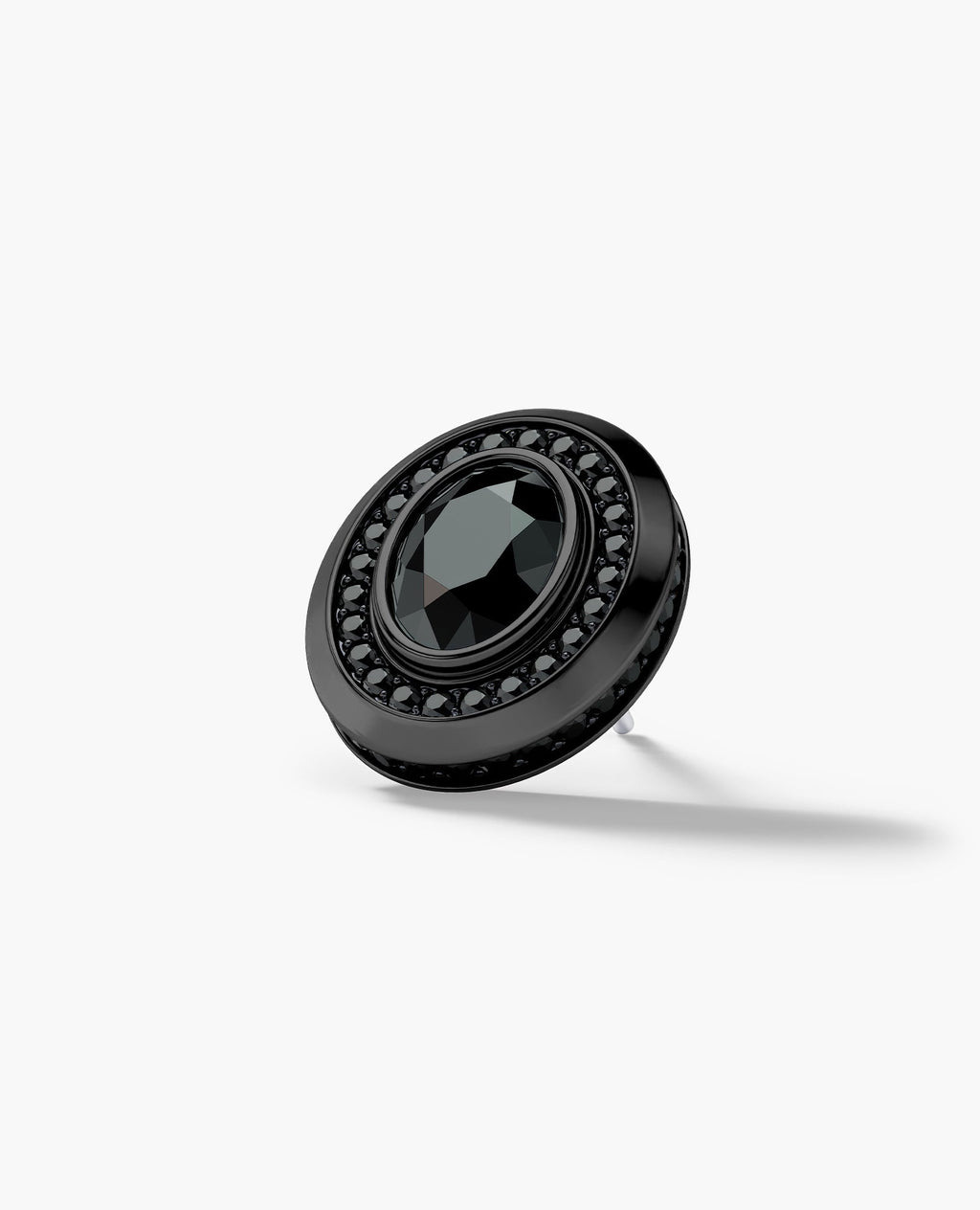 HALO EverBlak Gold Oval Cut Single Stud Earring with 0.55ct - 1.40ct Black Diamonds