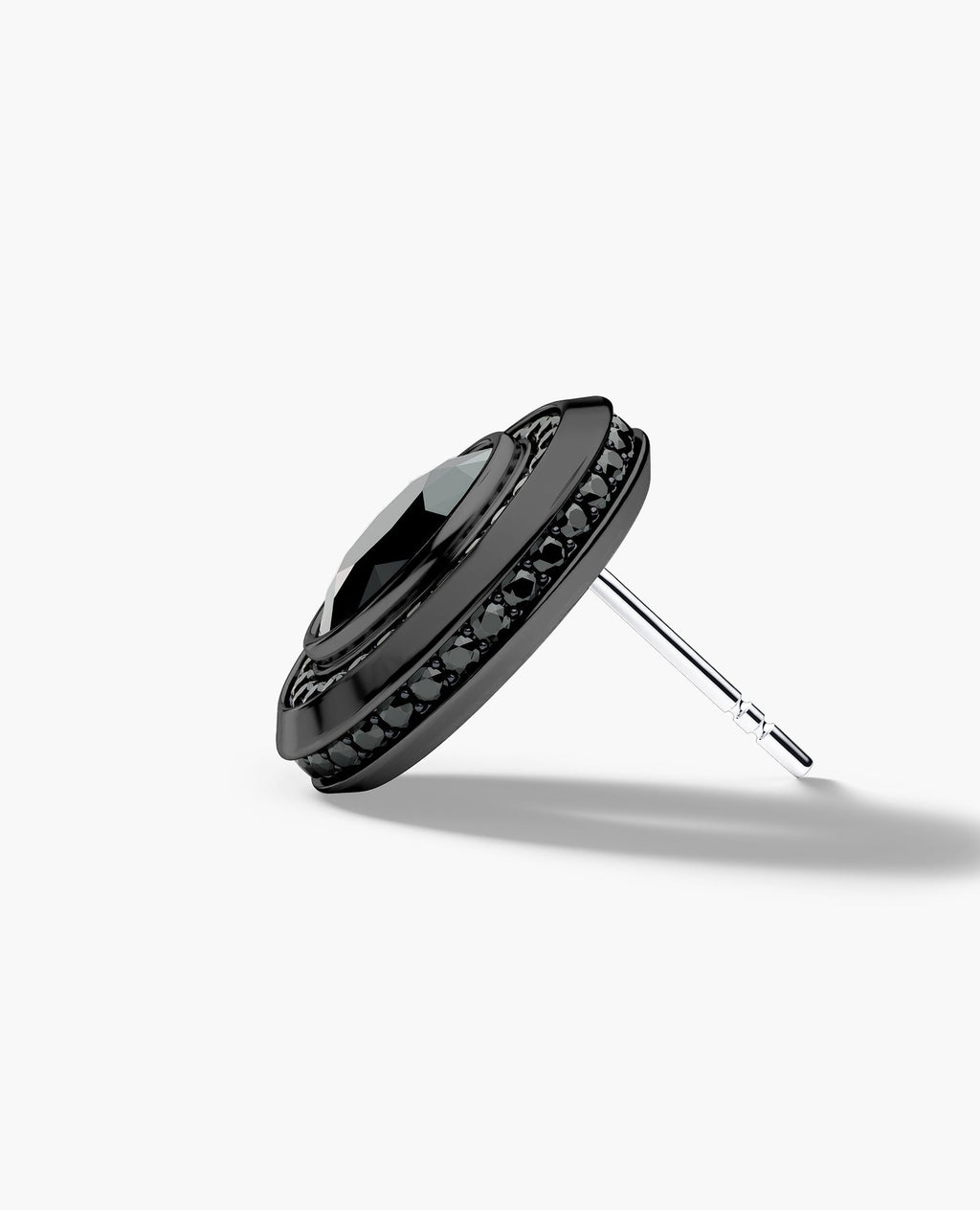 HALO EverBlak Gold Oval Cut Single Stud Earring with 0.55ct - 1.40ct Black Diamonds