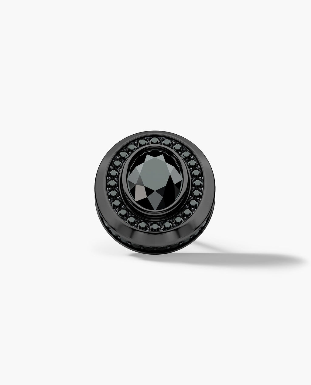 HALO EverBlak Gold Oval Cut Single Stud Earring with 0.55ct - 1.40ct Black Diamonds