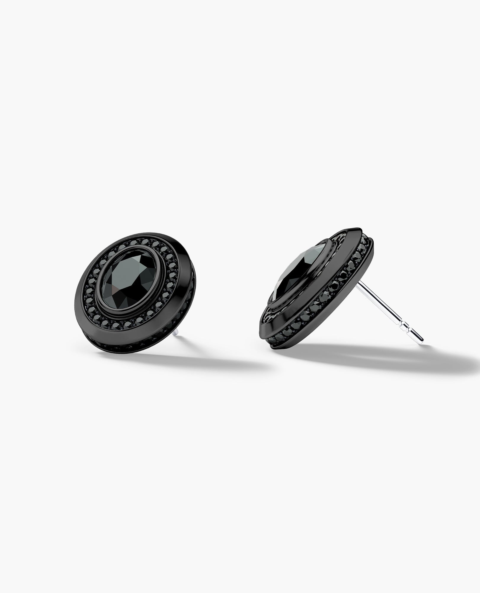 HALO EverBlak Gold Oval Cut Single Stud Earring with 0.55ct - 1.40ct Black Diamonds