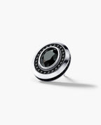 HALO Gold Oval Cut Single Stud Earring with 0.55ct - 1.40ct Black Diamonds