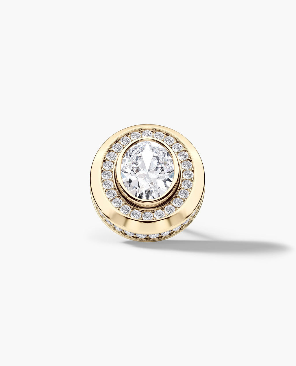 HALO Gold Oval Cut Single Stud Earring with 0.55ct - 1.40ct Diamonds
