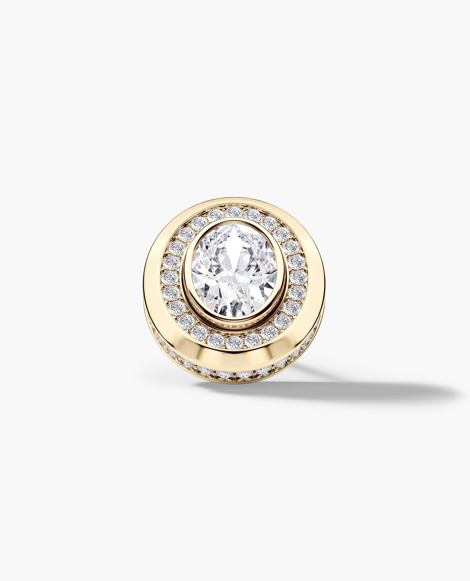 HALO Gold Oval Cut Single Stud Earring with 0.55ct - 1.40ct Diamonds