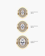 HALO Gold Oval Cut Single Stud Earring with 0.55ct - 1.40ct Diamonds