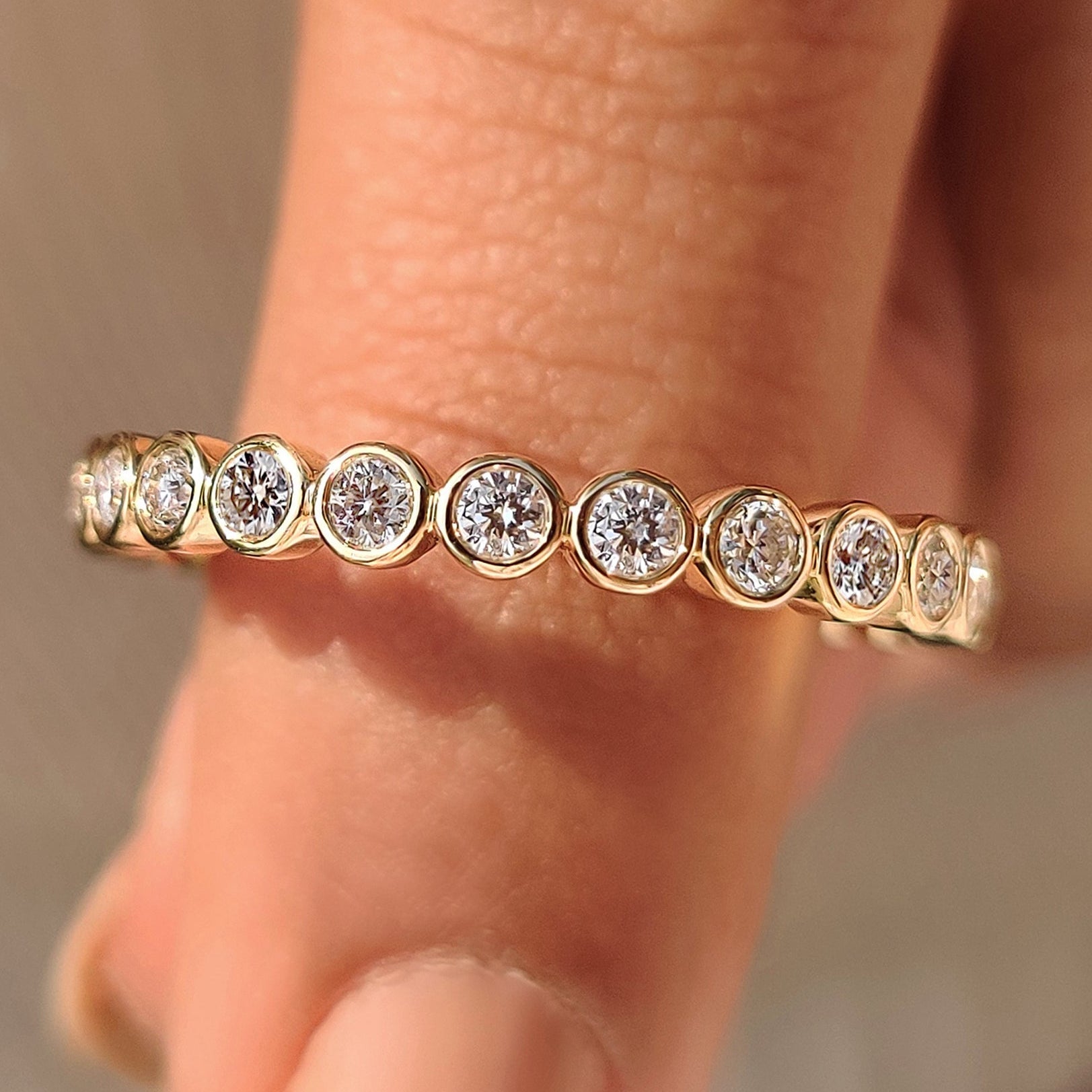 Bezel Set Eternity Round Diamond Wedding Band Main image