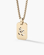 SHADOW OM Gold Dog Tag Pendant