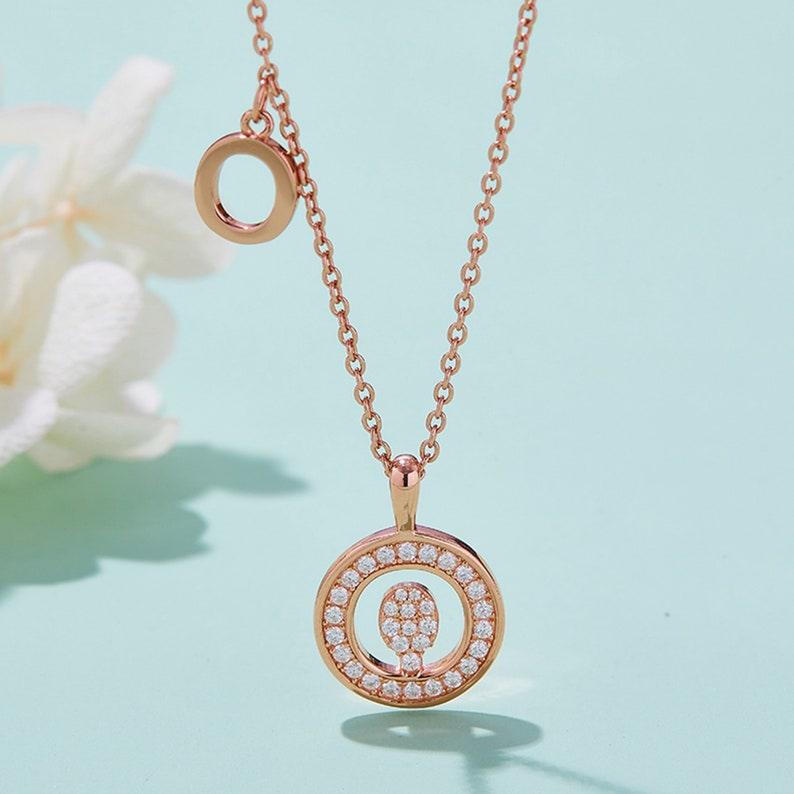 Personalized "O" latter diamond necklace