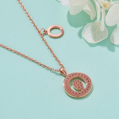 Personalized "O" latter diamond necklace