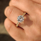 Old European Cut Round Diamond Ring in Solitaire Style