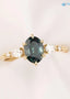 One of a kind Montana Sapphire Ring, oval teal sapphire diamond engagement ring DisneyValley