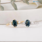 One of a kind Montana Sapphire Ring, oval teal sapphire diamond engagement ring DisneyValley