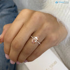 Oval Cut Fancy Intense Brownish Pink Diamond Hidden Halo Engagement Ring DisneyValley