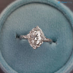Oval Cut Lab Grown with 4 Lab Diamonds Braided Vintage Halo Engagement Ring - DisneyValley