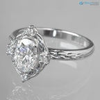 Oval Cut Lab Grown with 4 Lab Diamonds Braided Vintage Halo Engagement Ring - DisneyValley