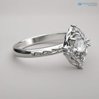 Oval Cut Lab Grown with 4 Lab Diamonds Braided Vintage Halo Engagement Ring - DisneyValley