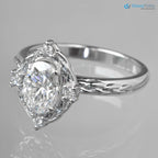 Oval Cut Lab Grown with 4 Lab Diamonds Braided Vintage Halo Engagement Ring - DisneyValley
