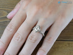Oval Cut Lab Grown with 4 Lab Diamonds Braided Vintage Halo Engagement Ring - DisneyValley