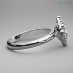 Oval Cut Lab Grown with 4 Lab Diamonds Braided Vintage Halo Engagement Ring - DisneyValley