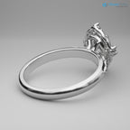Oval Cut Lab Grown with 4 Lab Diamonds Braided Vintage Halo Engagement Ring - DisneyValley