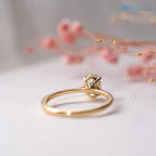 Oval Cut white lab grown slim minimalist engagement ring - DisneyValley