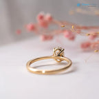 Oval Cut white lab grown slim minimalist engagement ring - DisneyValley
