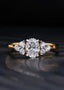 Oval Solitaire Ring With Round Accent Stones wedding ring - DisneyValley