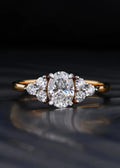 Oval Solitaire Ring With Round Accent Stones wedding ring - DisneyValley