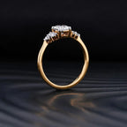 Oval Solitaire Ring With Round Accent Stones wedding ring - DisneyValley