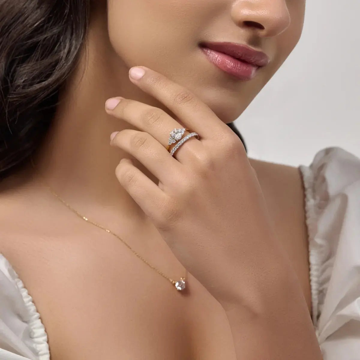 Oval Solitaire Ring With Round Accent Stones wedding ring - DisneyValley