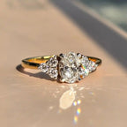 Oval Solitaire Ring With Round Accent Stones wedding ring - DisneyValley