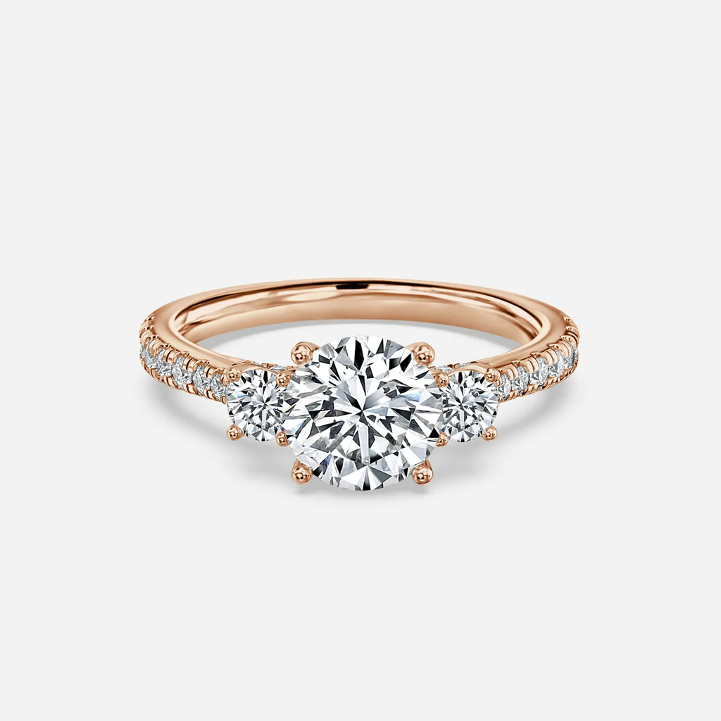 1.0 CT Round Moissanite pave Engagement Ring