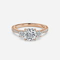 1.0 CT Round Moissanite pave Engagement Ring