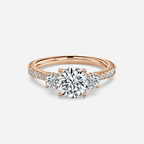 1.0 CT Round Moissanite pave Engagement Ring
