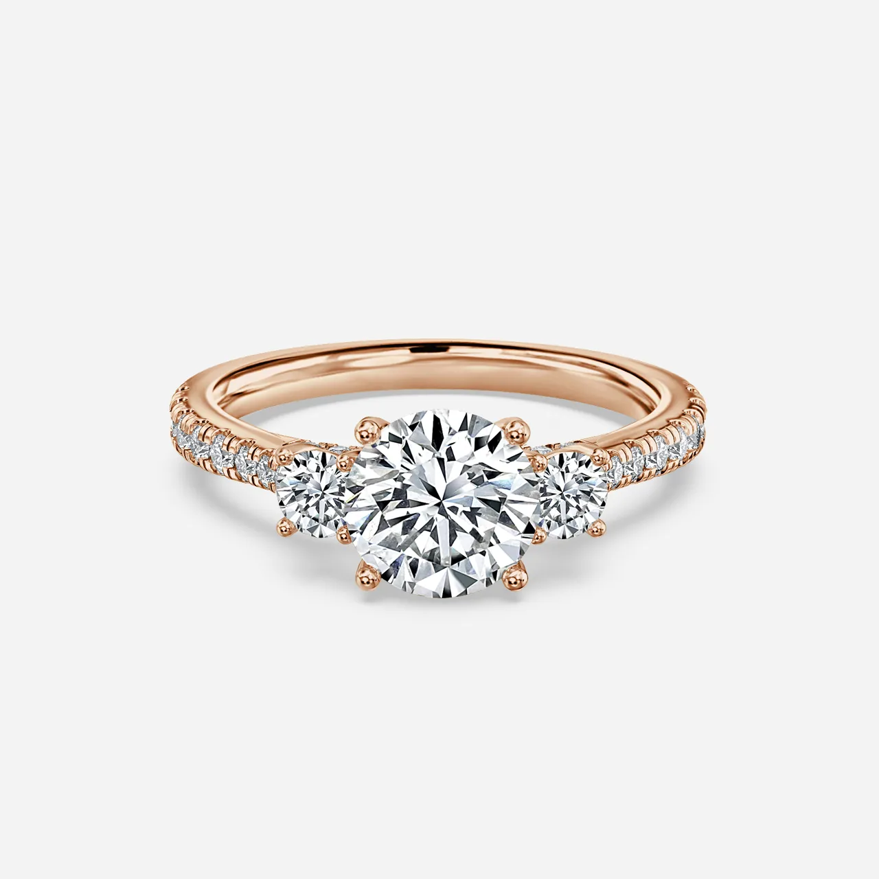 1.0 CT Round Moissanite pave Engagement Ring