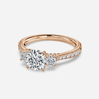 1.0 CT Round Moissanite pave Engagement Ring