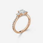 1.0 CT Round Moissanite pave Engagement Ring
