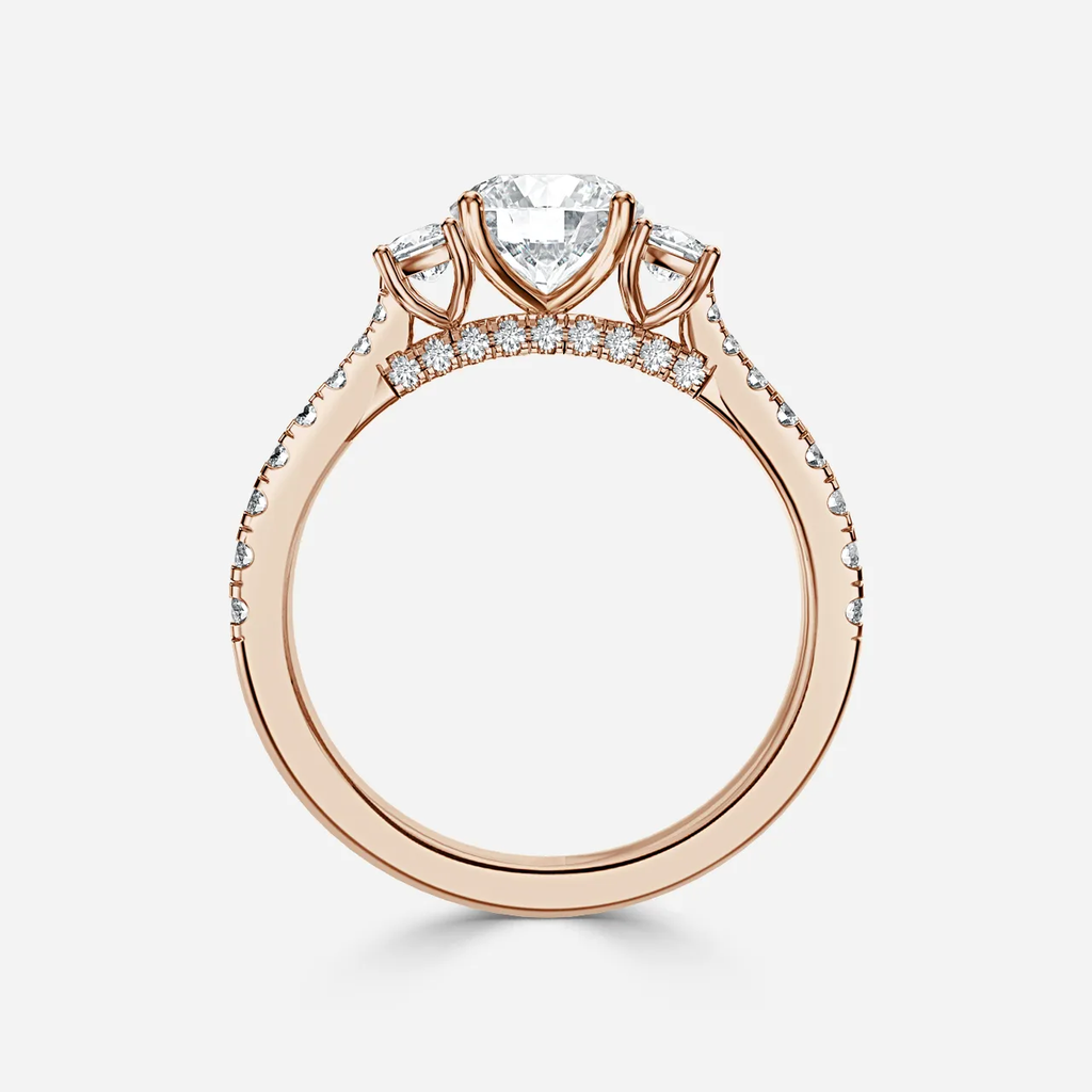 1.0 CT Round Moissanite pave Engagement Ring