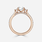 1.0 CT Round Moissanite pave Engagement Ring