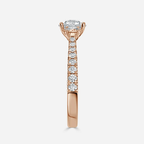 1.0 CT Round Moissanite pave Engagement Ring