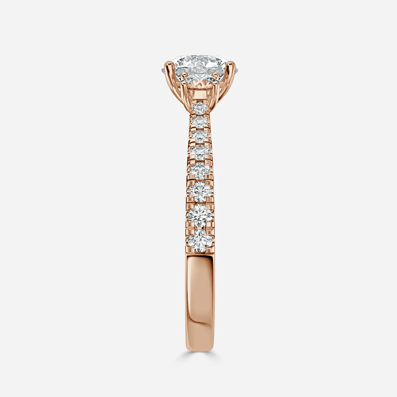 1.0 CT Round Moissanite pave Engagement Ring