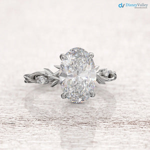 Oval Twig Engagement Ring, 2ct Unique Nature Inspired Lab Grown Engagement Ring DisneyValley