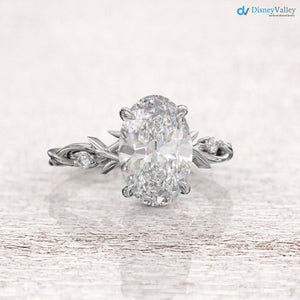 Oval Twig Engagement Ring, 2ct Unique Nature Inspired Lab Grown Engagement Ring DisneyValley