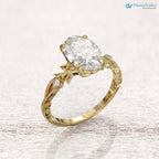 Oval Twig Engagement Ring, 2ct Unique Nature Inspired Lab Grown Engagement Ring DisneyValley