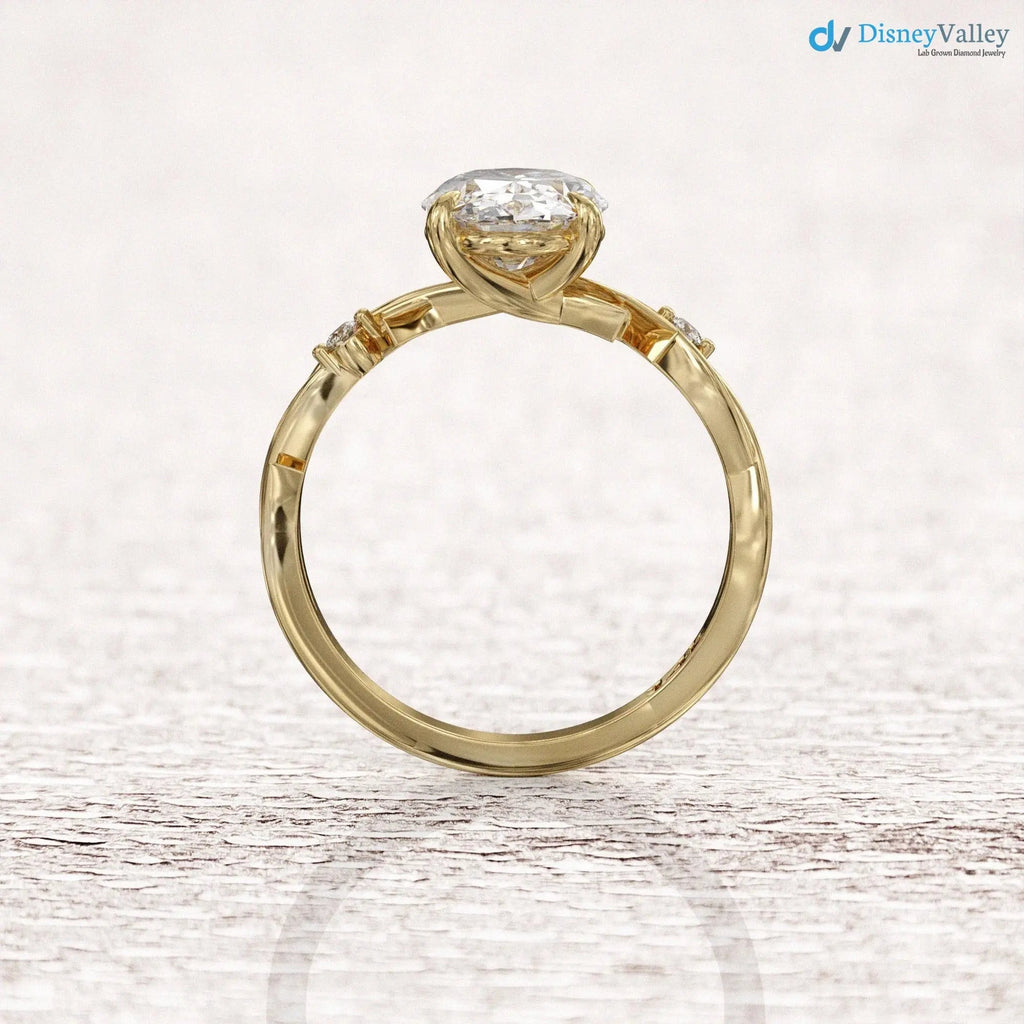 Oval Twig Engagement Ring, 2ct Unique Nature Inspired Lab Grown Engagement Ring DisneyValley
